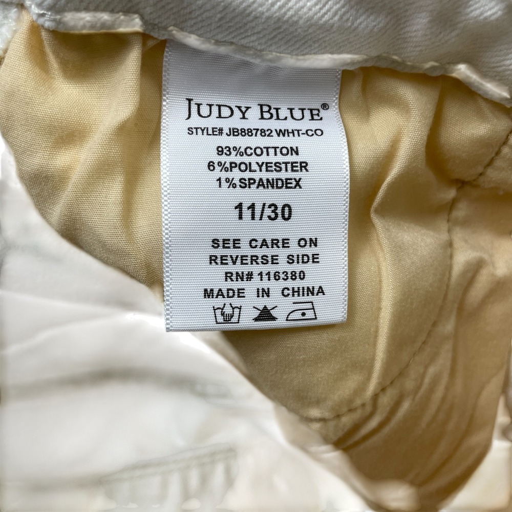 Judy Blue 11/30 White Jeans Braided Side Relaxed Fit Cotton‎ Blend - Picture 6 of 9